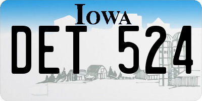 IA license plate DET524