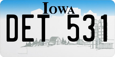 IA license plate DET531