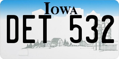 IA license plate DET532