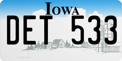IA license plate DET533