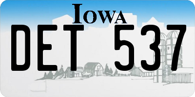 IA license plate DET537