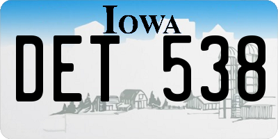 IA license plate DET538