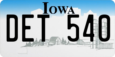 IA license plate DET540