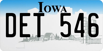 IA license plate DET546