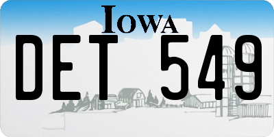 IA license plate DET549