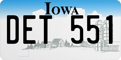 IA license plate DET551