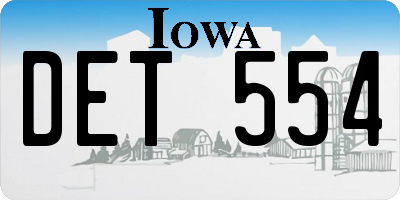 IA license plate DET554