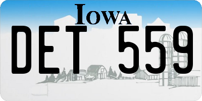 IA license plate DET559