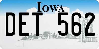 IA license plate DET562