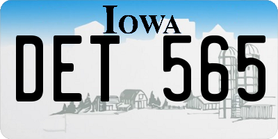 IA license plate DET565