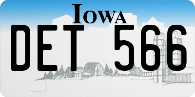 IA license plate DET566