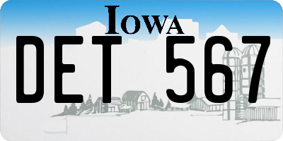 IA license plate DET567