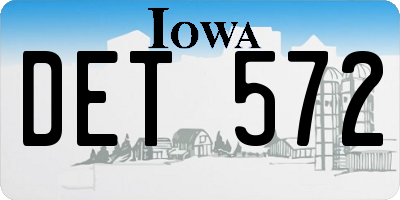 IA license plate DET572