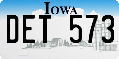 IA license plate DET573