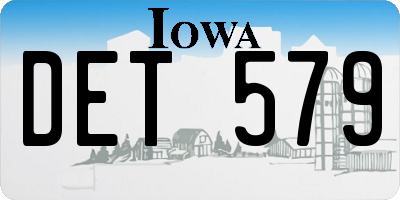 IA license plate DET579