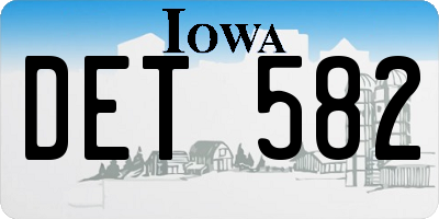 IA license plate DET582