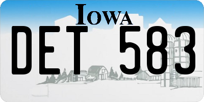 IA license plate DET583