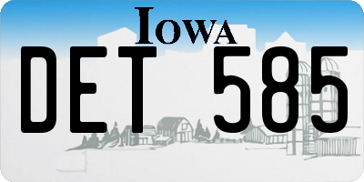 IA license plate DET585