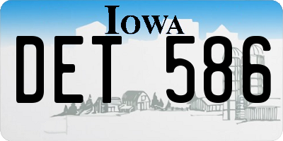 IA license plate DET586