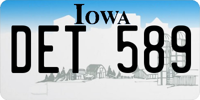 IA license plate DET589