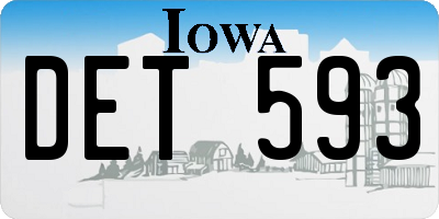 IA license plate DET593