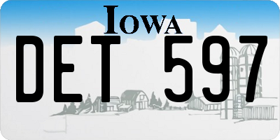 IA license plate DET597