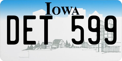 IA license plate DET599