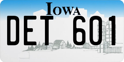 IA license plate DET601