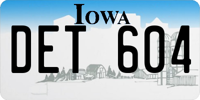 IA license plate DET604