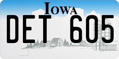 IA license plate DET605