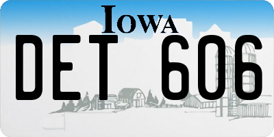 IA license plate DET606