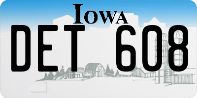 IA license plate DET608