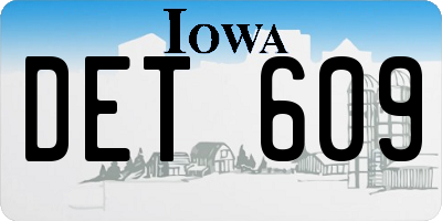 IA license plate DET609