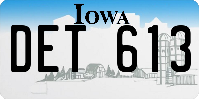 IA license plate DET613