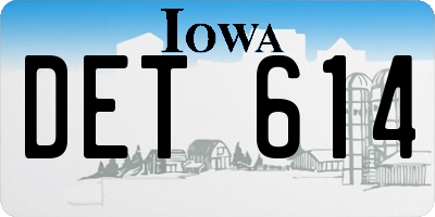 IA license plate DET614