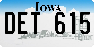 IA license plate DET615