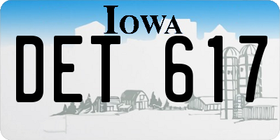 IA license plate DET617