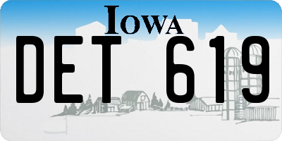 IA license plate DET619