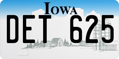 IA license plate DET625
