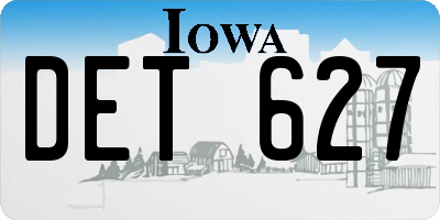 IA license plate DET627