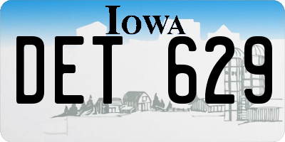 IA license plate DET629