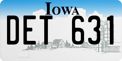 IA license plate DET631