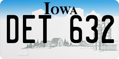 IA license plate DET632