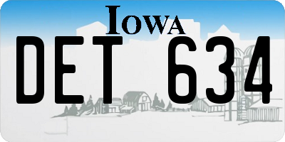IA license plate DET634