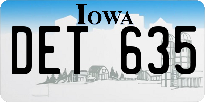 IA license plate DET635