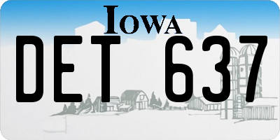 IA license plate DET637