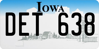 IA license plate DET638
