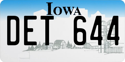 IA license plate DET644