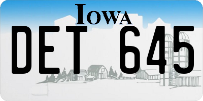 IA license plate DET645