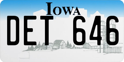 IA license plate DET646